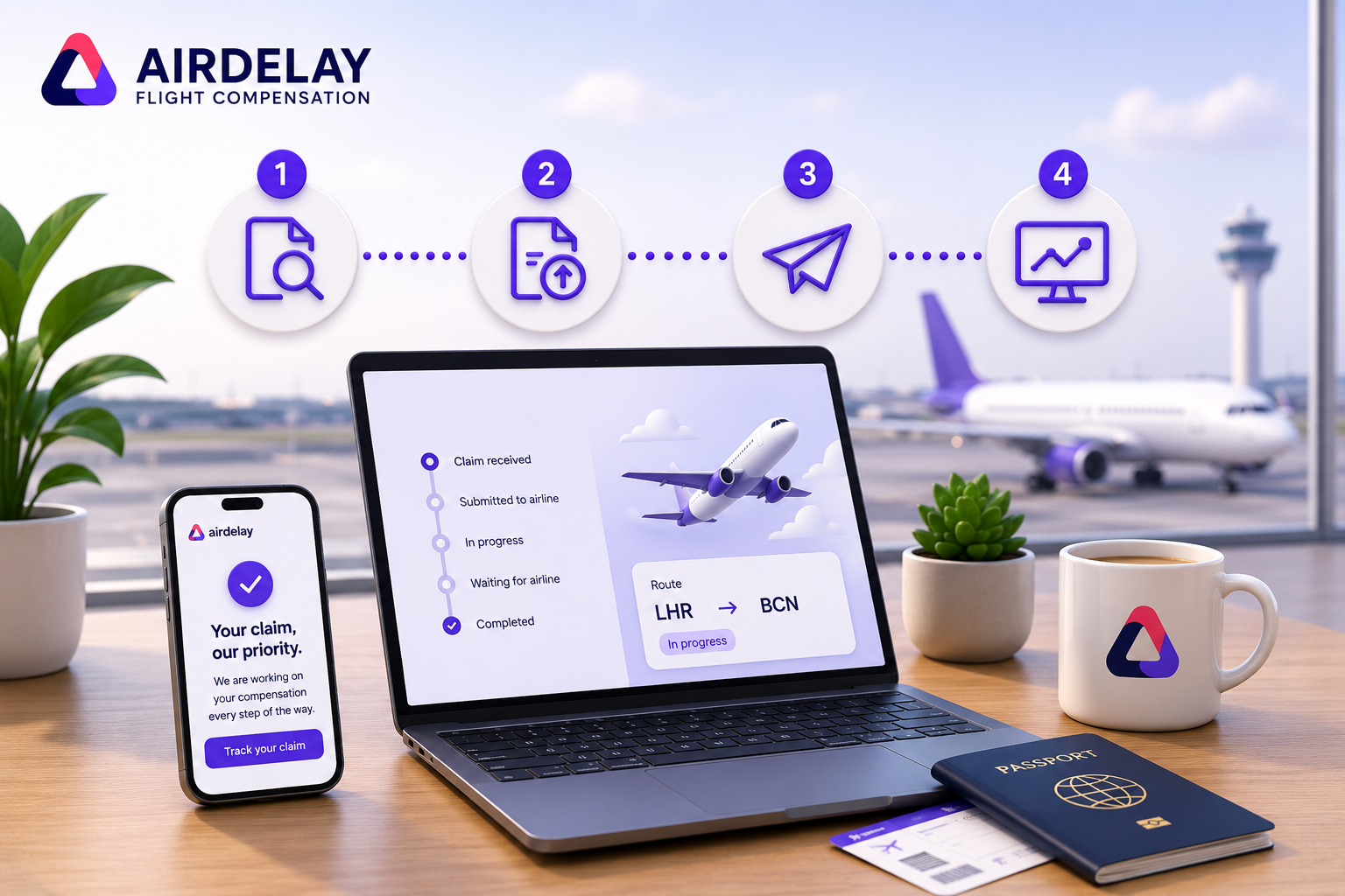 How Airdelay works flight compensation claim process